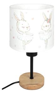 Brilagi - Stolní lampa BOBO WOOD 1xE27/25W/230V dub/černá/bílá/králíčci