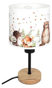 Brilagi - Stolní lampa BOBO WOOD 1xE27/25W/230V dub/černá/bílá/zvířátka