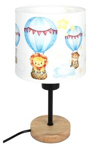 Brilagi - Stolní lampa BOBO WOOD 1xE27/25W/230V dub/černá/bílá/zvířátka