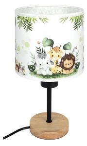 Brilagi - Stolní lampa BOBO WOOD 1xE27/25W/230V dub/černá/bílá/zelená/džungle