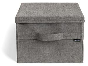 Šedý látkový úložný box s víkem 31x41x22 cm Soft Storage Medium – Bigso