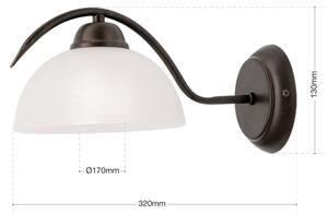 Orion - Nástěnná lampa RULA 1xE27/40W/230V bílá/bronz