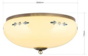 Orion - Stropní svítidlo LANDHAUS 3xE27/60W/230V pr. 35 cm bronz/béžová/modrá