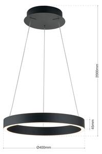 Orion- LED Stm. lustr na lanku KOLK LED/40W/230V 2700/3000/4000K pr. 40 cm černá