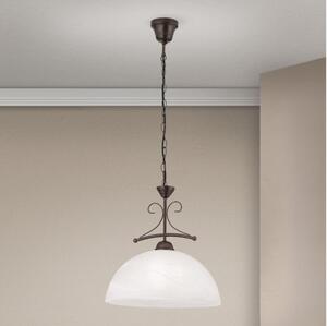 Orion - Lustr na řetězu RULA 1xE27/40W/230V pr. 35 cm bílá/bronz