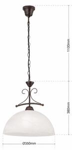Orion - Lustr na řetězu RULA 1xE27/40W/230V pr. 35 cm bílá/bronz