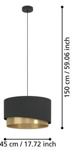 Eglo 39925 - Lustr na lanku MANDERLINE 1xE27/40W/230V černá/zlatá