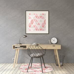 Podložka pod kolečkovou židli růžové trojúhelníky