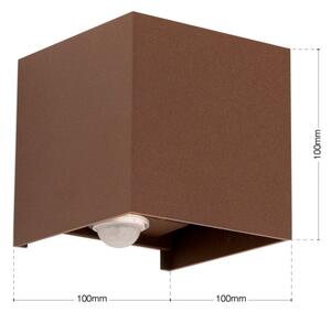 Orion- LED Venkovní nástěnné svítidlo se senzorem CUBE-S LED/13W/230V IP54 hnědá