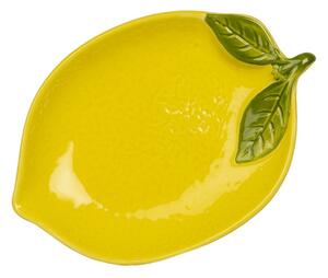 Žlutá keramická miska ve tvaru citronu M – 15 cm