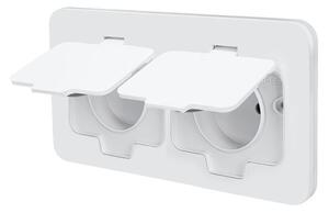 Solight 5B323W - Venkovní vestavná podlahová dvojzásuvka IP55 bílá obdélníkový