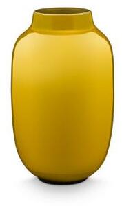 Kovová váza oválná mini, žlutá 14 cm Žlutá