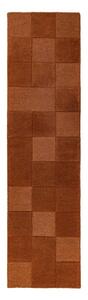 Ručně tkaný vlněný běhoun v terakotové barvě 60x230 cm Checkerboard – Flair Rugs