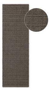 Tmavě šedý/tmavě hnědý ručně tkaný vlněný běhoun 80x250 cm Camden Parker – Ted Baker