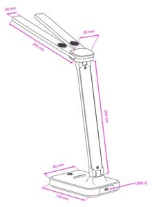 Brilagi - LED Stmívatelná stolní lampa MODO DUO LED/8W/5V 3000/4000/6500K černá