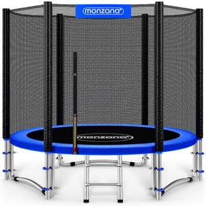 Trampolína s bezpečnostní sítí JUMP, Ø244cm, černá/modrá Monzana