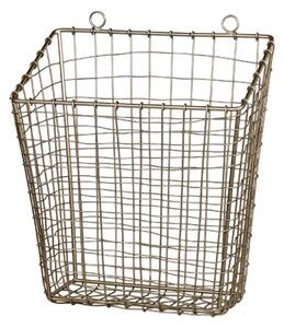 Mosazný antik kovový košík Fil de fer Basket - 28*16*33 cm
