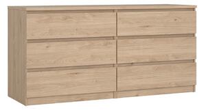 Komoda v dekoru dubu v přírodní barvě 154x76x50 cm Naia – Tvilum