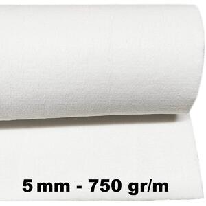 Technický filc 5 mm barva Bílá, šířka 150 cm