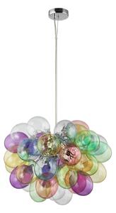 Závěsná svítidlo Lucande, Diborah, stmívatelné, Vícebarevná, Obývací pokoj, Sklo, Design