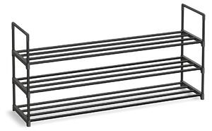 SONGMICS Skládací botník 3 police 116 x 55 x 30 cm černá