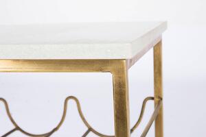 Konferenční stolek se stojanem na víno Marma bílo-zlatý