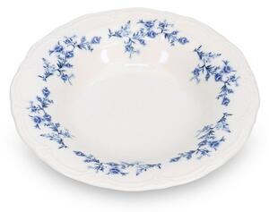 Bílý/modrý hluboký porcelánový talíř ø 23,5 cm Retro – BonBistro