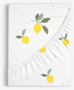 Goldea bavlněné napínací prostěradlo - citrony 80 x 200 cm