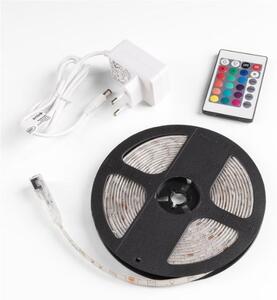 Set: voděodolný LED pásek 4,4W/m, RGB, délka 5m s ovladačem, dálkovým ovládáním a zdrojem