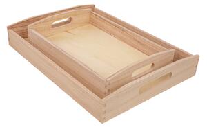 Sada 2 dřevěných podnosů TIMBER TRAYS