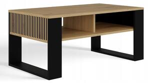 1x TOPESHOP Konferenční stolek MODERN 2P SLIM 90x58x50cm DUB ARTISAN / ČERNÝ