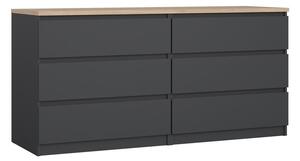 Tmavě šedá komoda 154x76x50 cm Naia – Tvilum