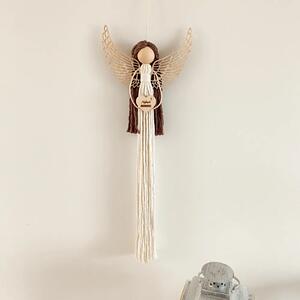 Andělka velká s hnědými vlásky (závěsná dekorace)