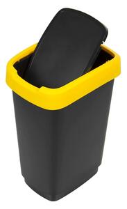 Černé odpadkové koše v sadě 3 ks na tříděný odpad z recyklovaného plastu 25 l Twist – Rotho
