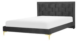Manželská postel 140 cm Linux (černá). 1080955
