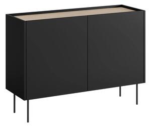 Komoda Desin 120 cm dvoudveřová - černý mat / dub nagano