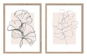 Tištěné obrazy v sadě 2 ks s rámem 30x40 cm Floral Set – Styler
