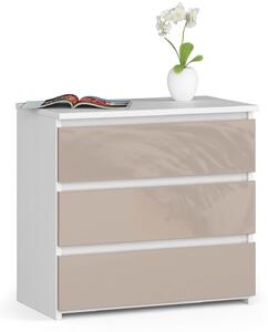 Ak furniture Komoda CL3 60 cm bílá/cappuccino lesk