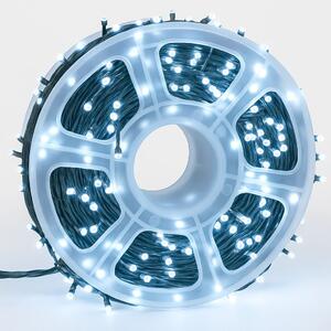 Venkovní LED vánoční řetěz - studená bílá, 100m, 1000 LED, 8 programů, bez časovače