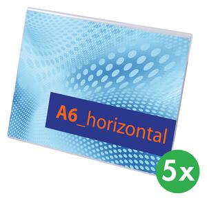 Plexi pultové stojánky, typ L, A6 na šířku, balení 5 ks