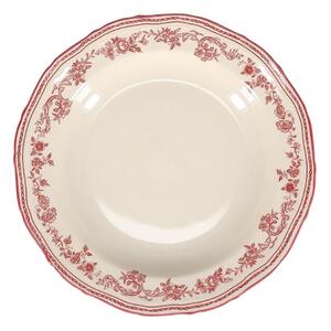 Vínový/slonovinový hluboký porcelánový talíř ø 23 cm Cyril – S|P Collection