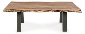 Černý/v přírodní barvě konferenční stolek s deskou z akácie 65x115 cm Aron – Bizzotto