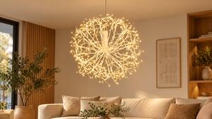 LED světelná pampeliška, 15 cm, 384 LED, teplá bílá se studenými záblesky