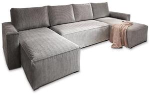 Světle šedá sedací souprava do U SMART COSARO 295x140 cm