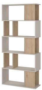 Krémová knihovna v dekoru dubu 80x173,5x29,5 cm Maze – Tvilum