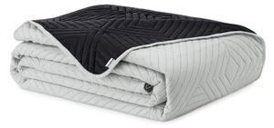 Černý/světle šedý prošívaný přehoz z mikrovlákna 240x260 cm Softa – Restilo