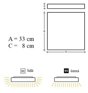 Lucis IB.L1.330.93 Izar B, čtvercové stropní svítidlo z akrylátového skla LED 10,2W 3000K 33x33 cm, černá