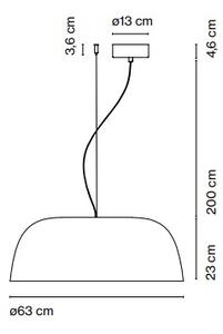 Marset A681-262 Djembé 65.23, červené závěsné svítidlo, 28,5W LED 2700K stmívatené, prům. 63cm