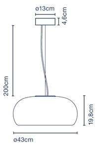 Marset A689-004 Vetra 43, závěsné svítidlo z matně bílého skla, 21,7W LED 2700K stmívatelné, prům. 43cm