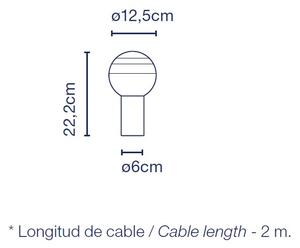 Marset A691-060 Dipping Light, grafitová stolní lampička s šedými tóny, 3,4W LED 2700K, výška 22,2cm